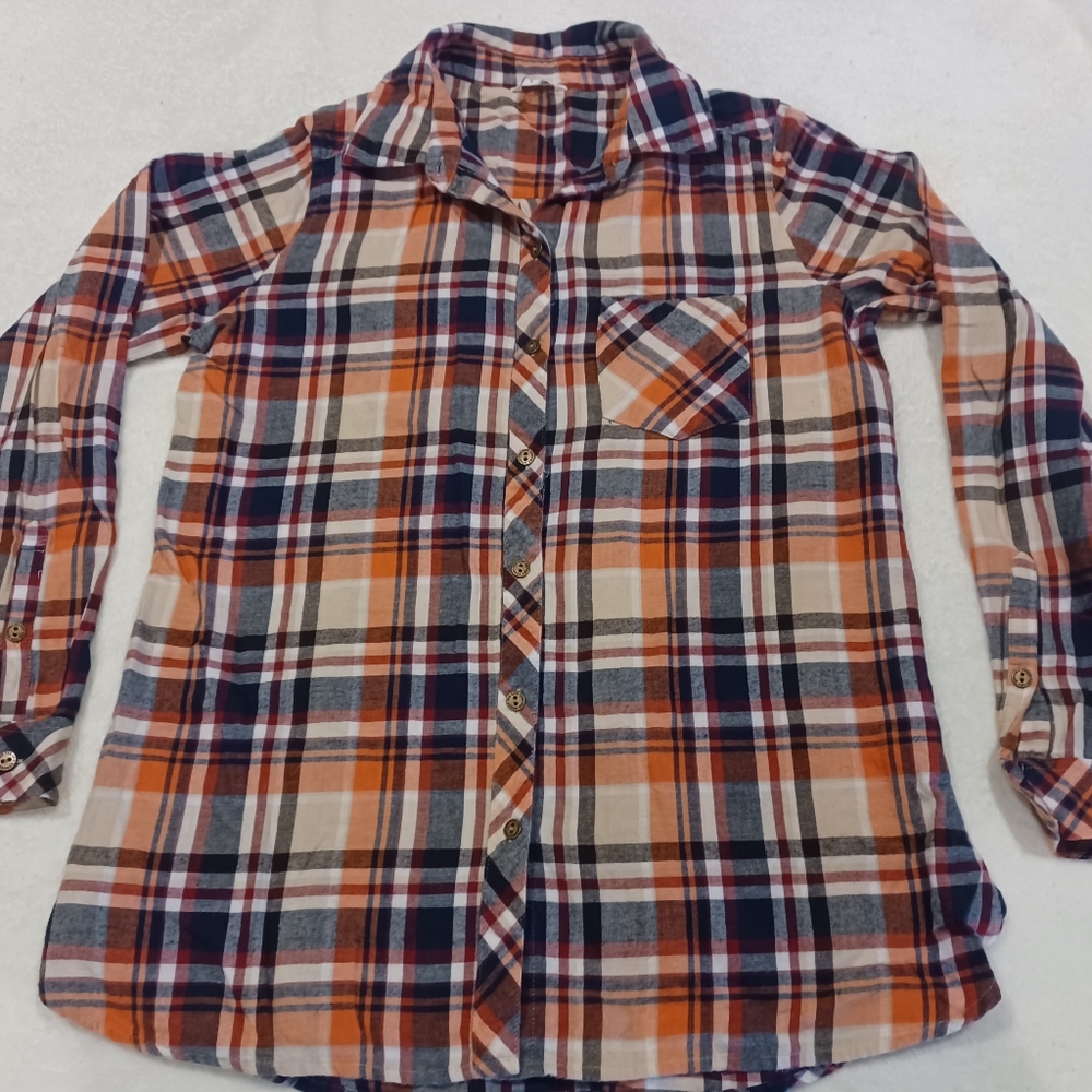 Womens Size Large Lightweight Plaid Sonoma Flannel Shirt